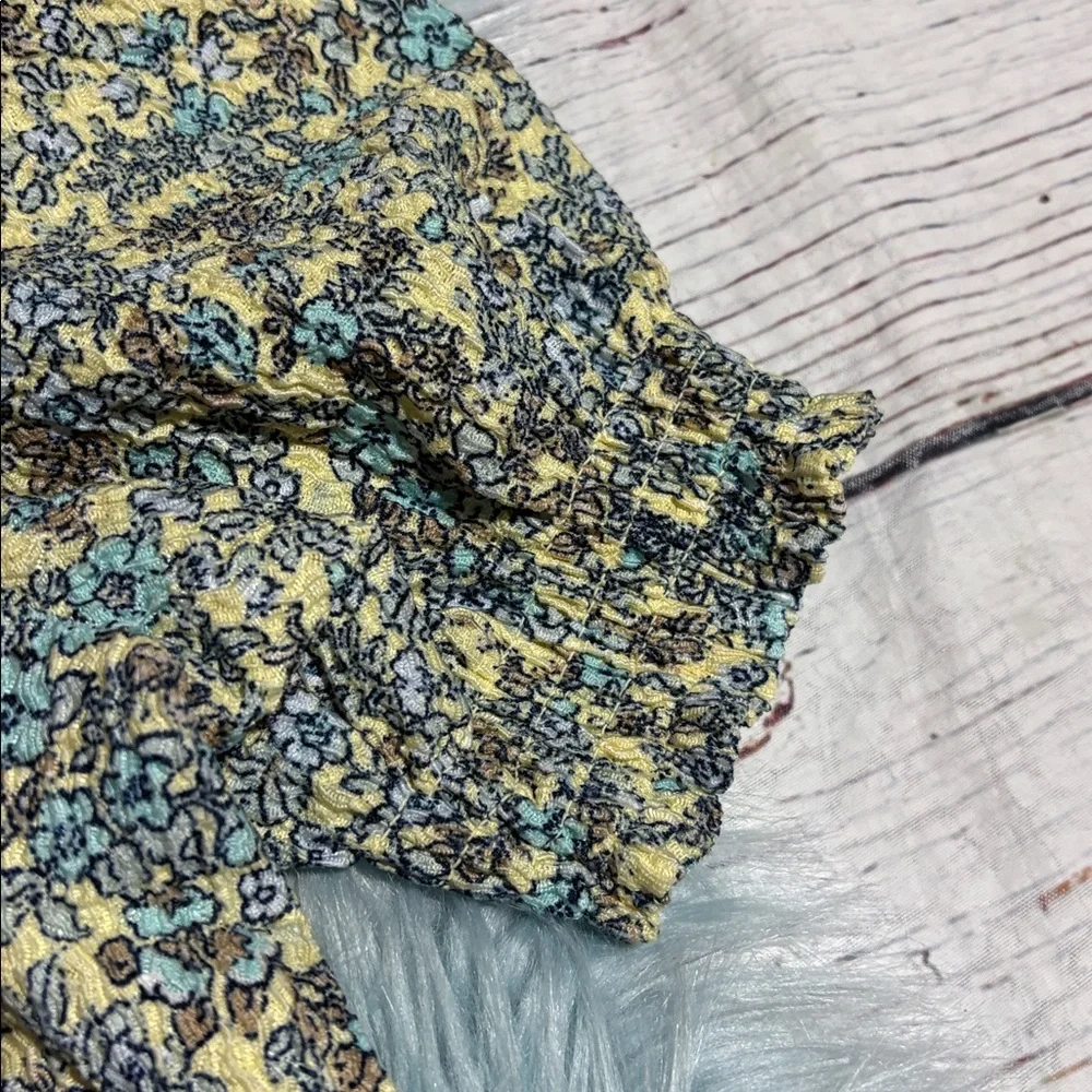 LOFT Garden Floral Puff Sleeve Short Sleeve Top sz SP